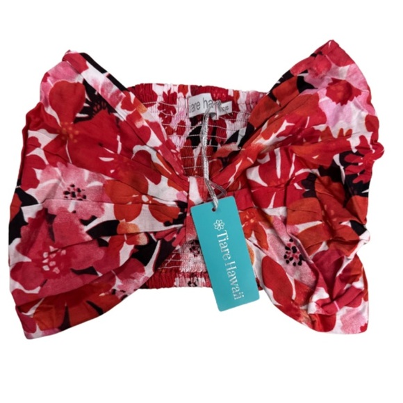 NWT REVOLVE Tiare Hawaii Crop Capri Top in Fiji Flowers Red in xs/s - Picture 4 of 9